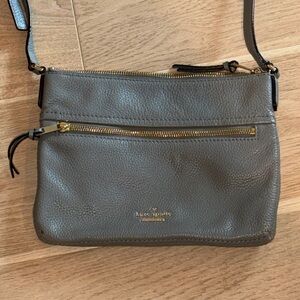 Kate Spade Pebbled Leather Crossbody Bag in Taupe Gray